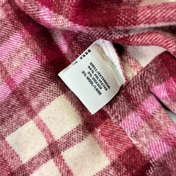 Bagatelle Pink Plaid Cropped Wool Blend Women’s Small Jacket- Fuzzy & Soft - Picture 5 of 11